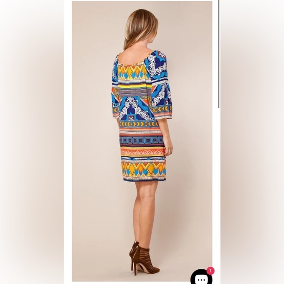 Hale Bob Mixed Print Satin Shift Dress Size Small - Picture 2 of 16